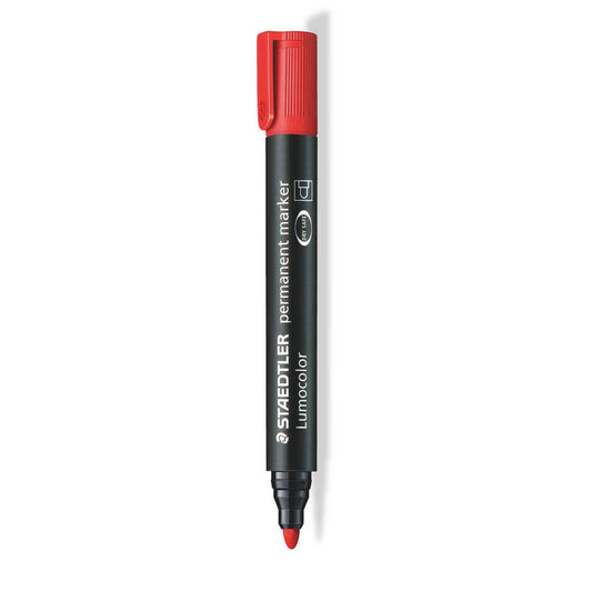 Staedtler Permanent Marker Bullet Tip - Red - School Depot NZ
