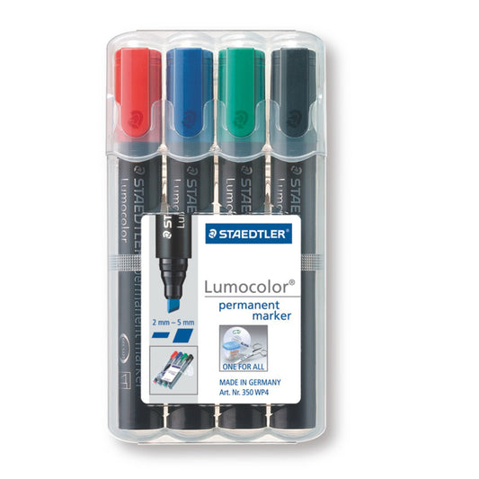 Staedtler Permanent Marker Chisel Tip, 2-5.00 MM - Pack 4 - School Depot NZ
 - 1