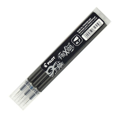 Pilot Frixion Erasable Refill Fine 0.7mm Black Pack of 3