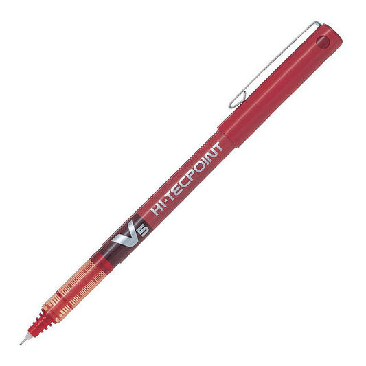 Pilot Hi-Tecpoint Pen V5 Rollerball Extra Fine 0.5mm Red