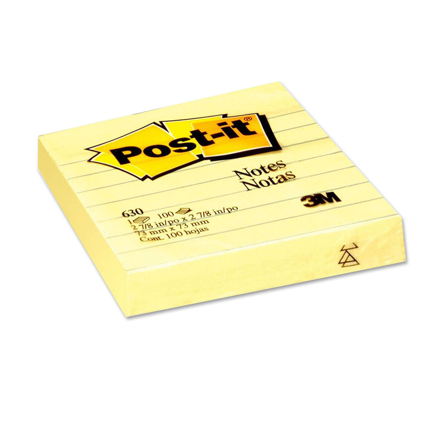 Post-it Notes 630-SS Lined Yellow 76x76mm 100 sheet pads