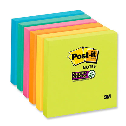 Post-it Sticky Notes Assorted 76 x 76 mm 90 Sheets per Pad