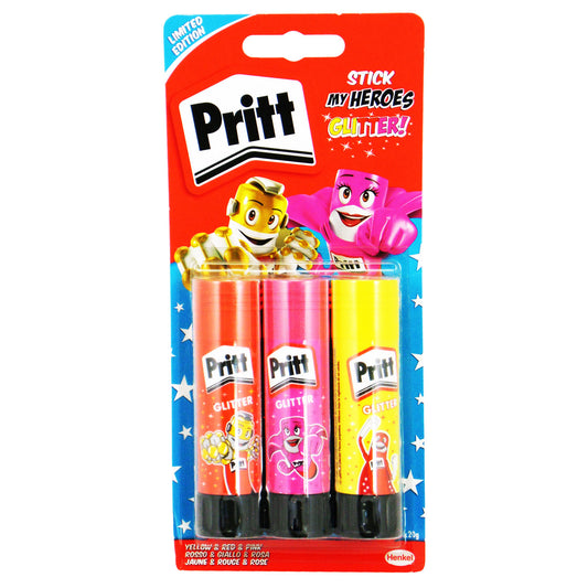 Pritt Glue Stick My Heroes Glitter 20g Pack of 3