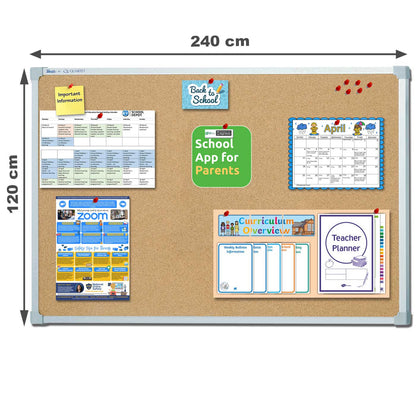 Quartet Premium Corkboard Aluminium Frame 1200 x 2400mm