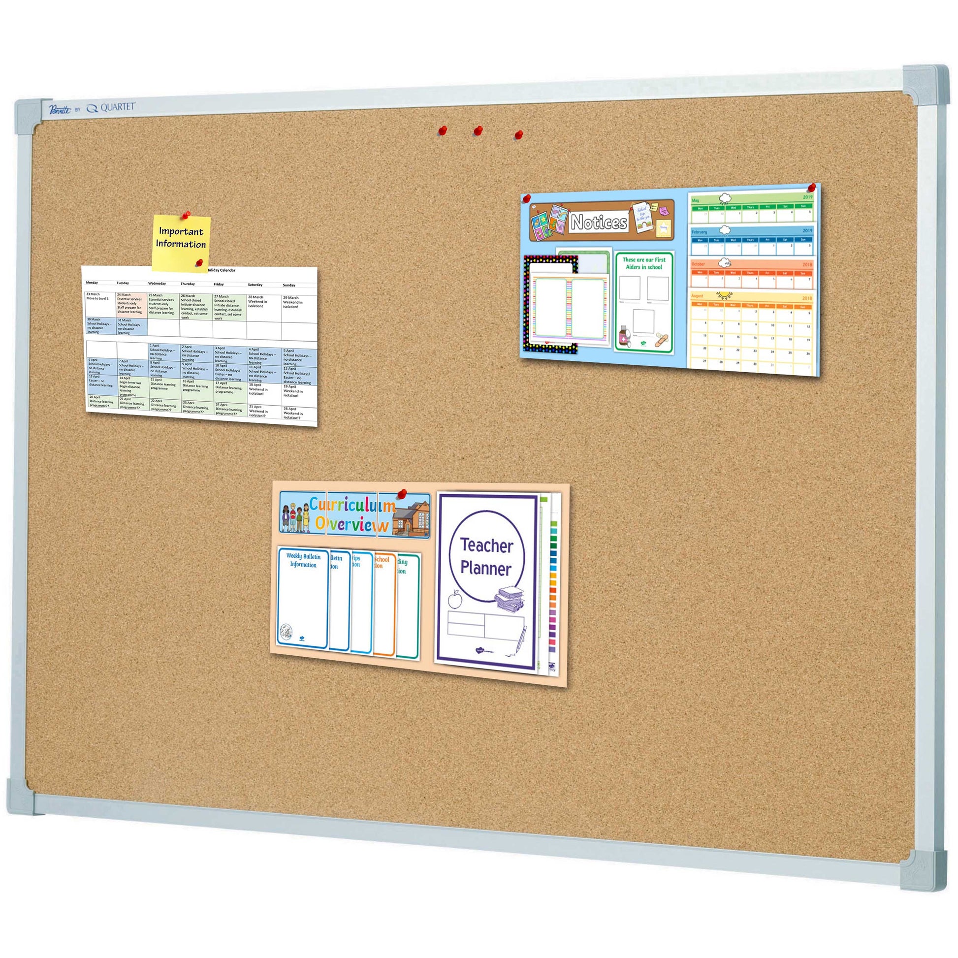 Quartet Premium Corkboard Aluminium Frame 1200 x 2400mm