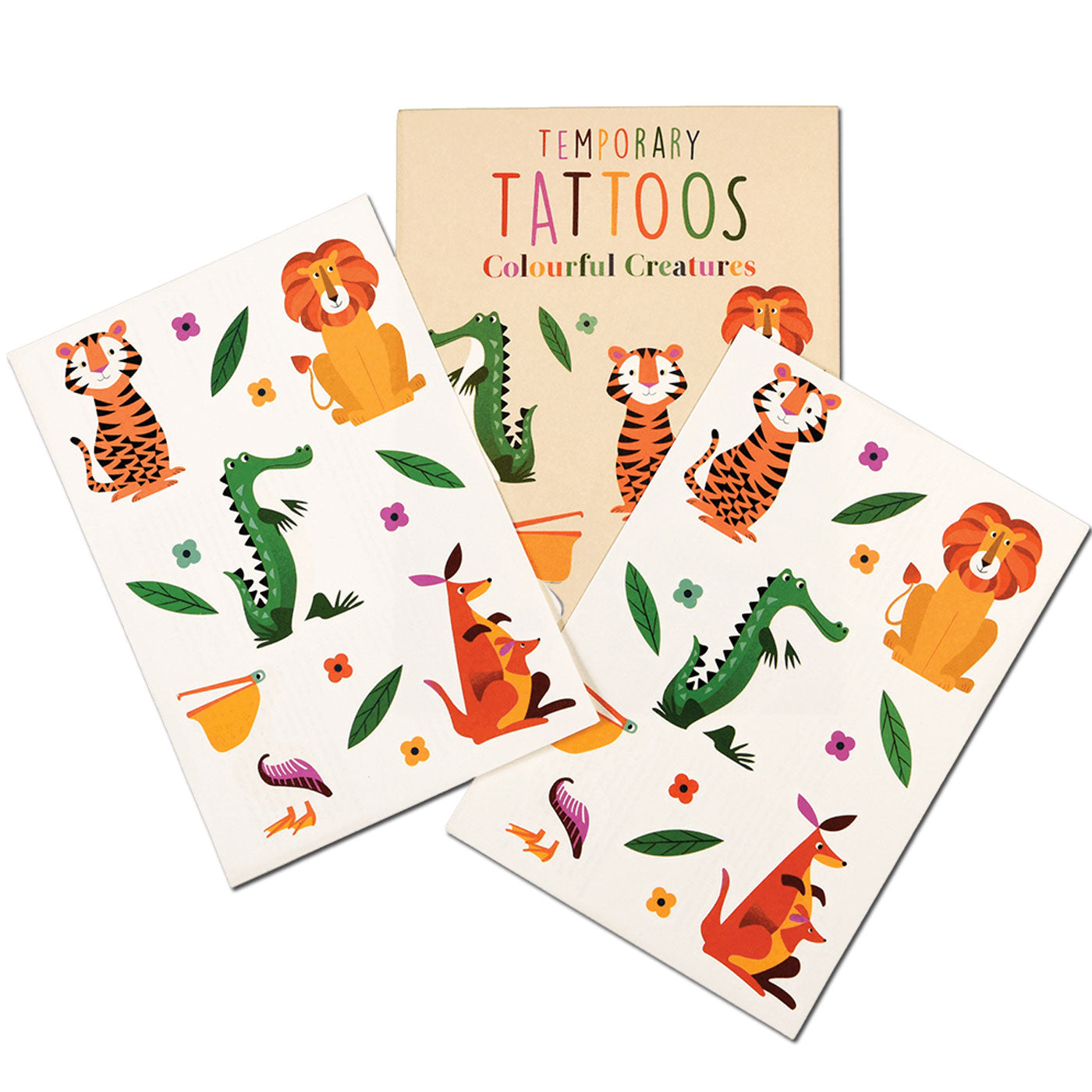 Rex London Temporary Tattoos Colourful Creatures 2 Sheets