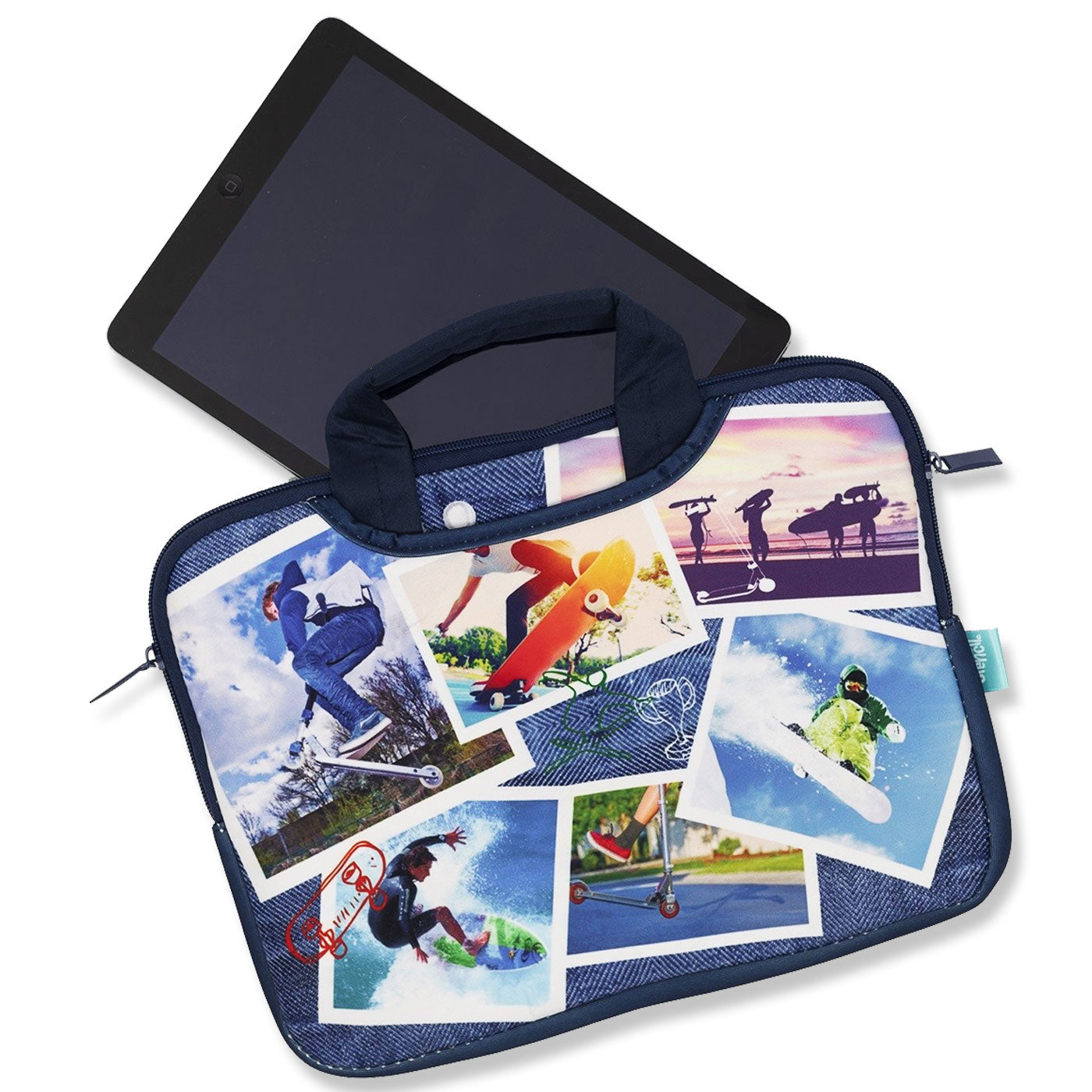 Spencil Tablet / Chromebook Case 240 x 320 mm Sports Collage