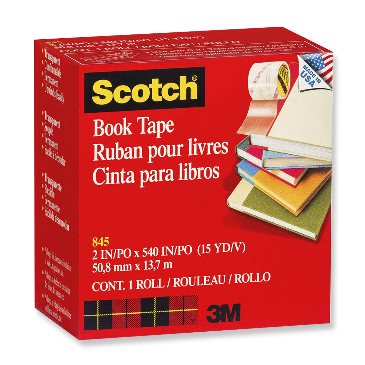 Scotch Book Repair Tape Transparent 50.8mm x 13.7m