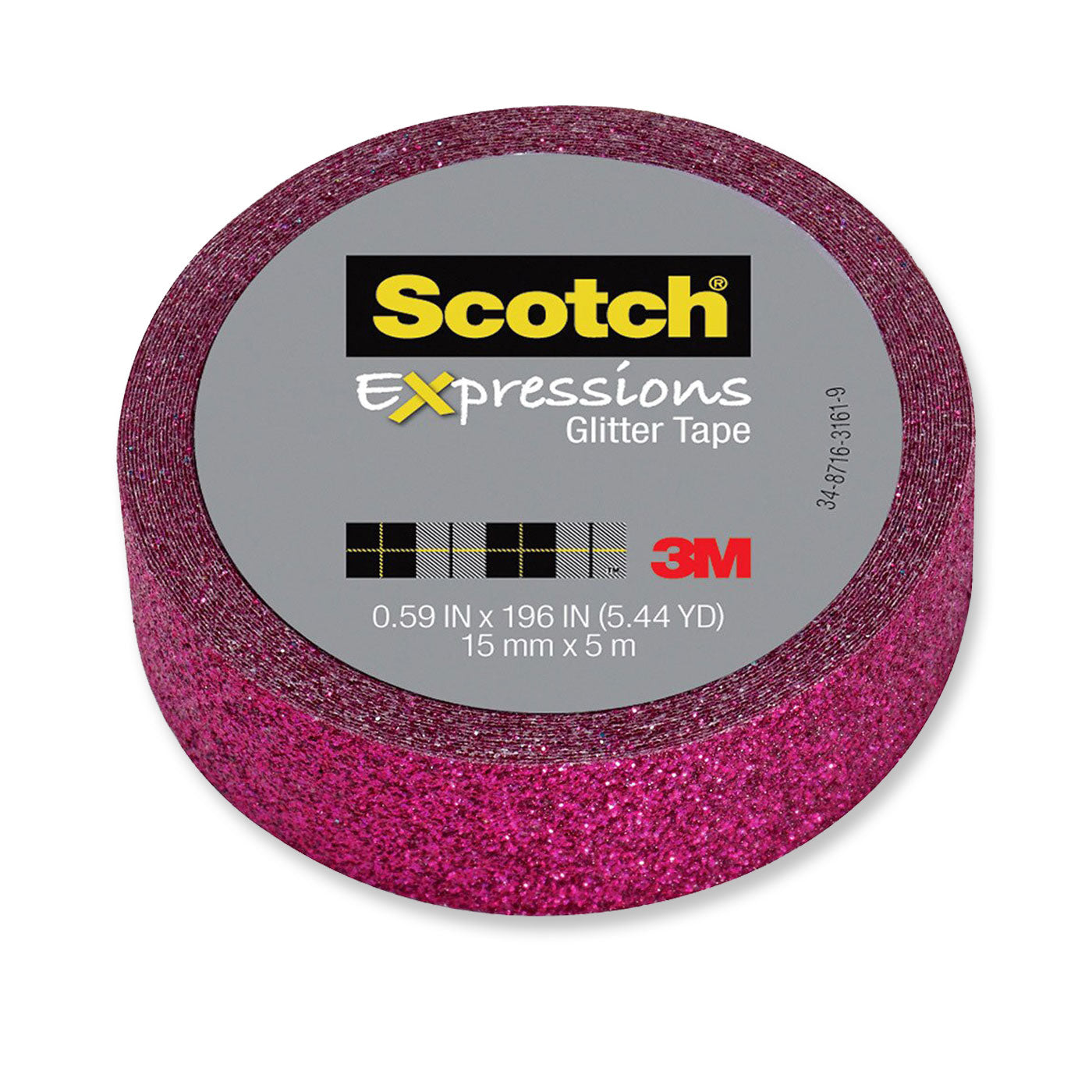 Scotch Expressions Glitter Washi Tape C514-PNK 15mm x 5m Pink