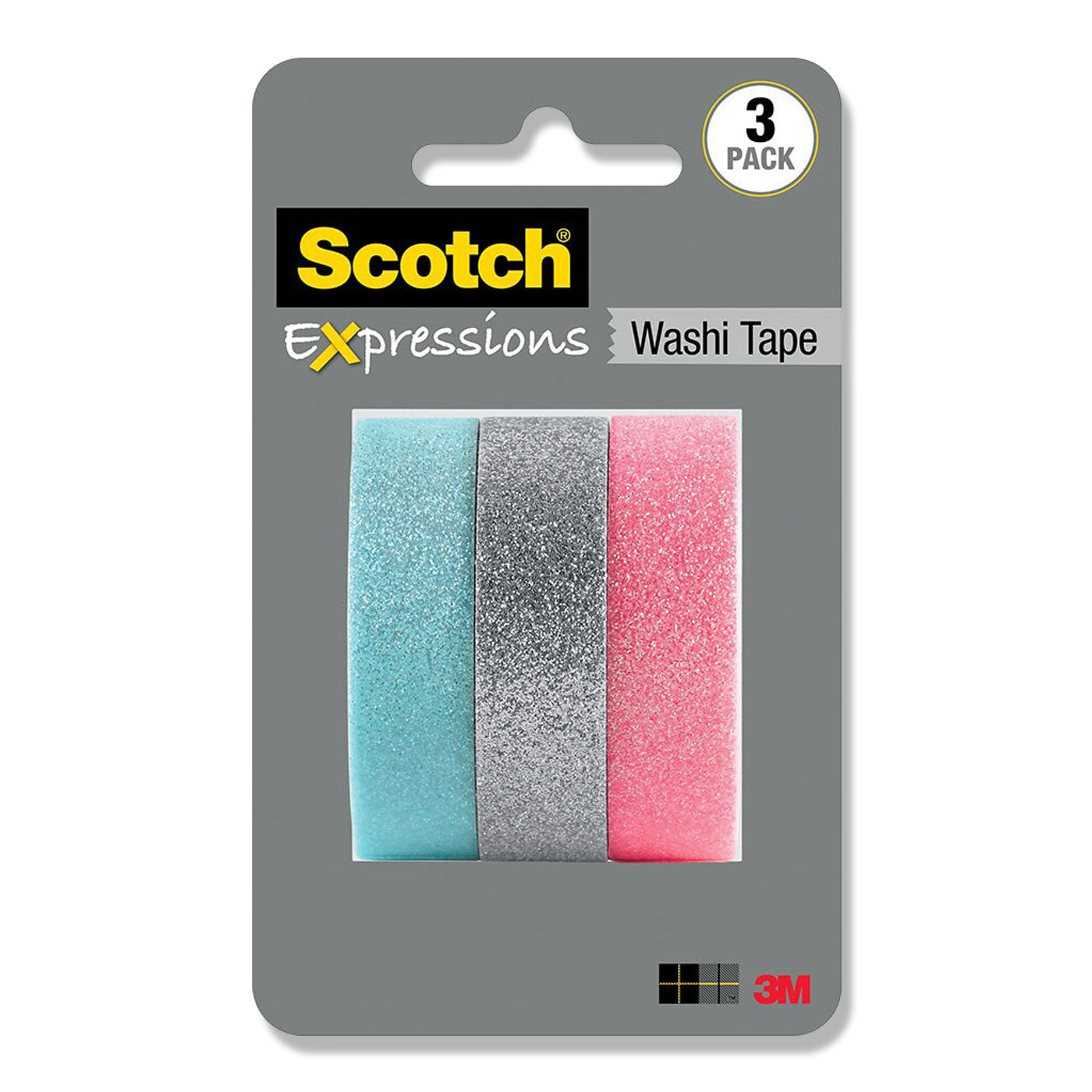 Scotch Expressions Glitter Washi Tape C517-3PK-GPSB 15mm x 5m Multi Pack