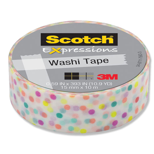 Scotch Expressions Washi Tape 15mm x 10m Fun Dots