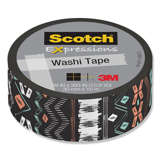 Scotch Expressions Washi Tape C314-P71-J 30mm x 10m Black Tribal