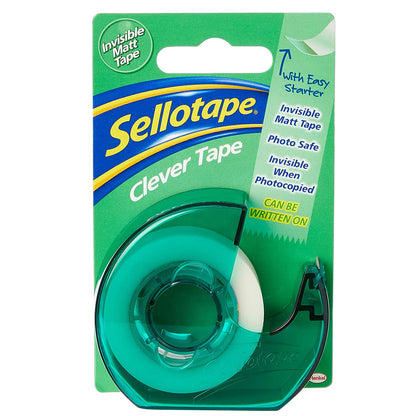 Sellotape Clever Invisible Tape On Dispenser 18mm x 25m