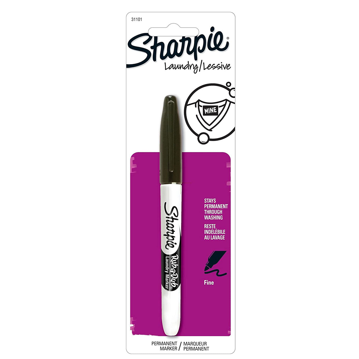 Sharpie Laundry Marker Rub A Dub Fine Black