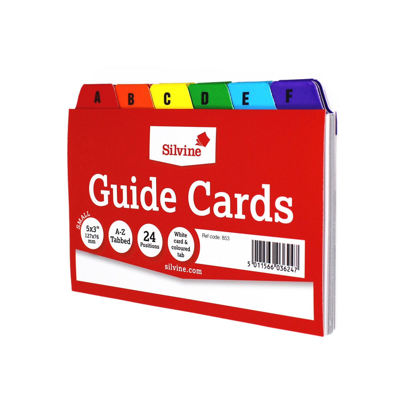 Silvine Guide Cards Indices for System Cards 127 x 76mm or 5"x3"