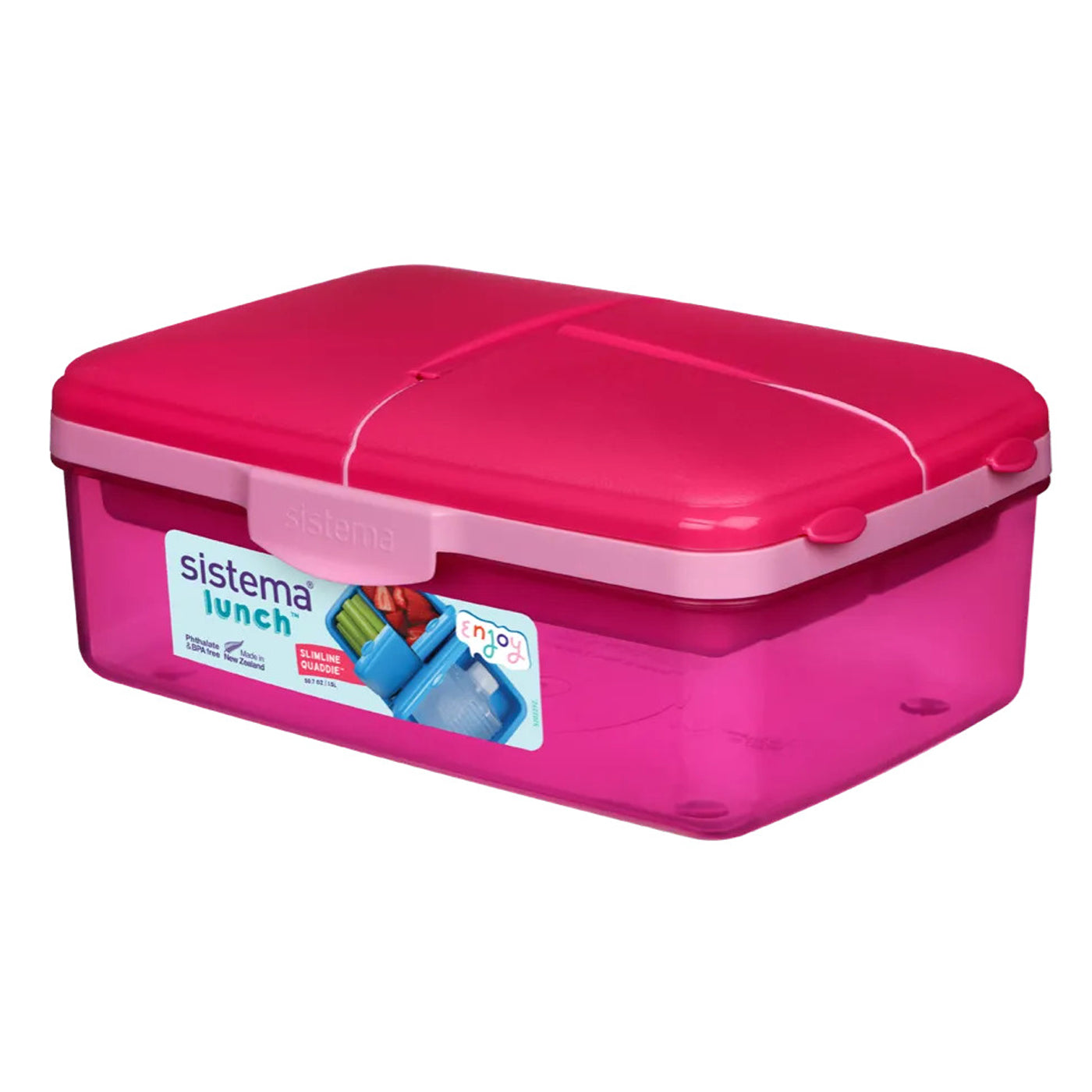 Sistema Lunch Box with Bottle Multi-Compartment 1.5L Pink