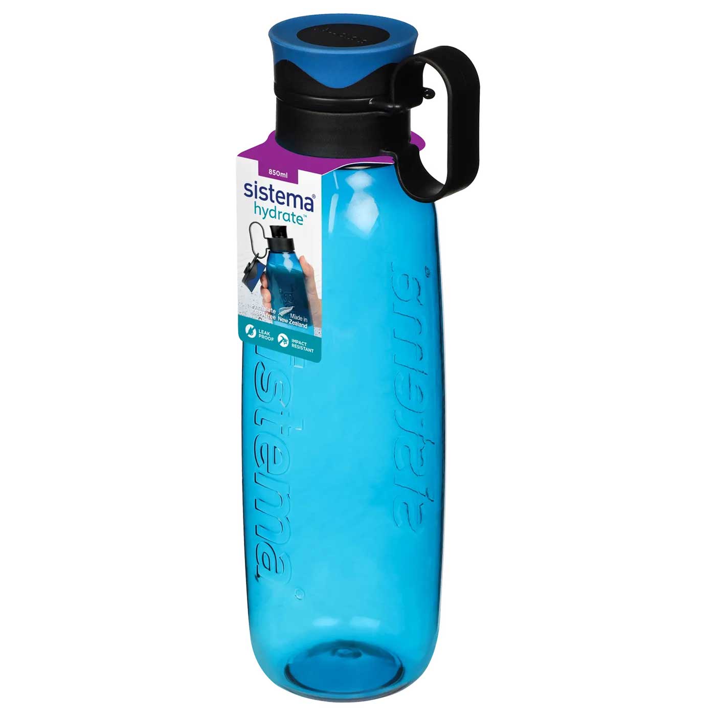 Sistema Water Bottle Spill-Proof Tritan Traverse 850ml Blue