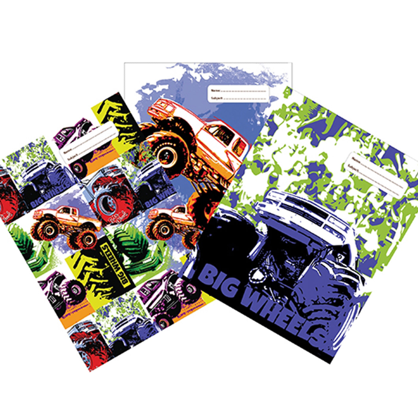 Spencil Book Cover 1B5 Big Wheels II Pack of 3