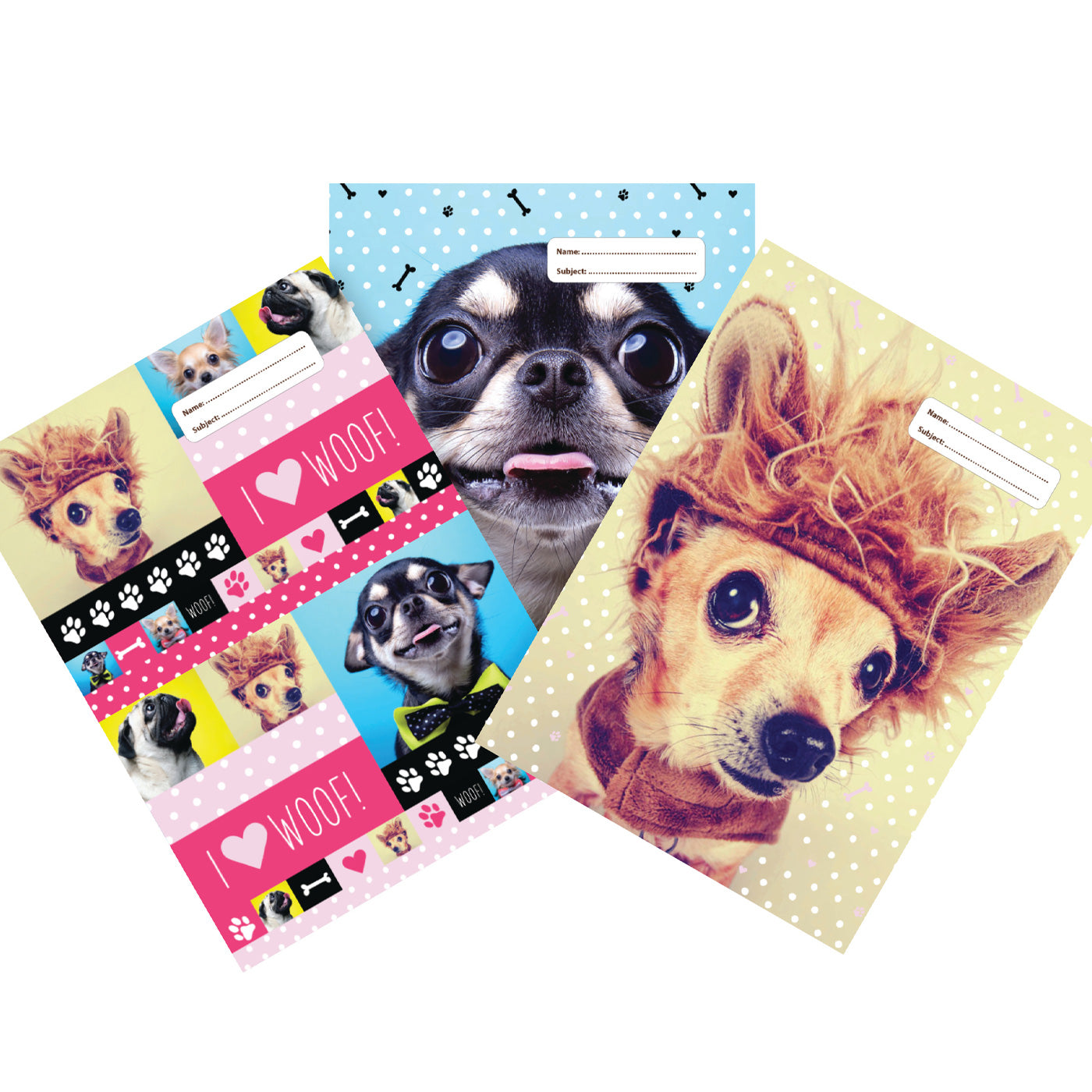 Spencil Book Cover A4 Woof 3 Pack Assorted