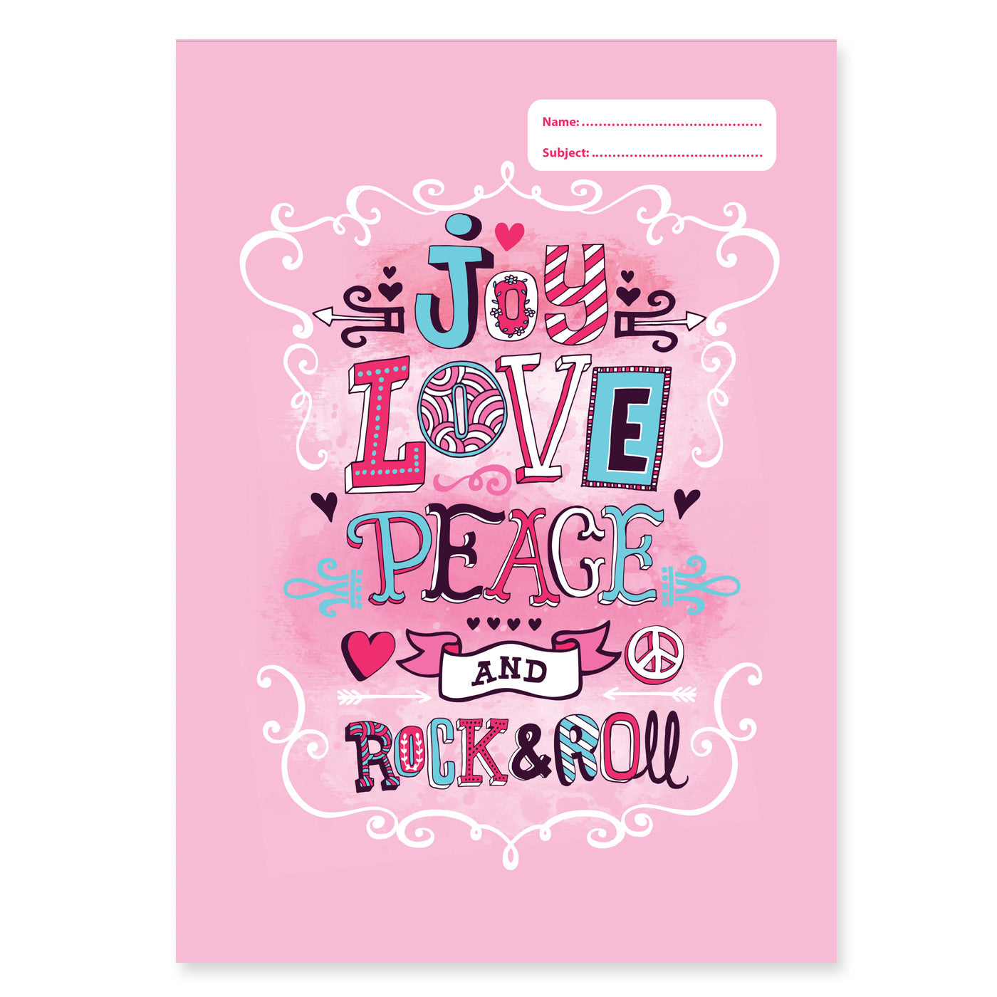 Spencil Exercise Book Cover A4 Love Joy Peace - School Depot
