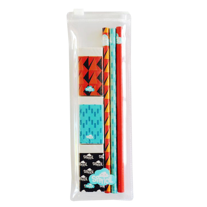 Spencil Pencil and Eraser Set Pack of 6