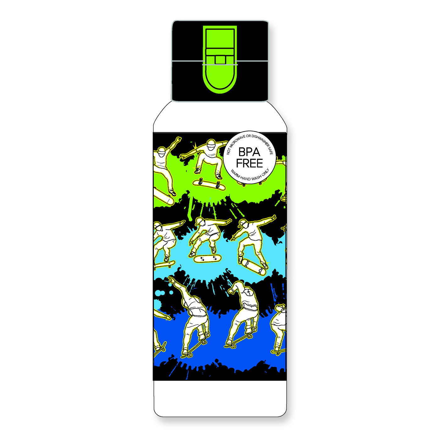 Spencil Spill-Proof Drink Bottle 650 ml Skate Paint