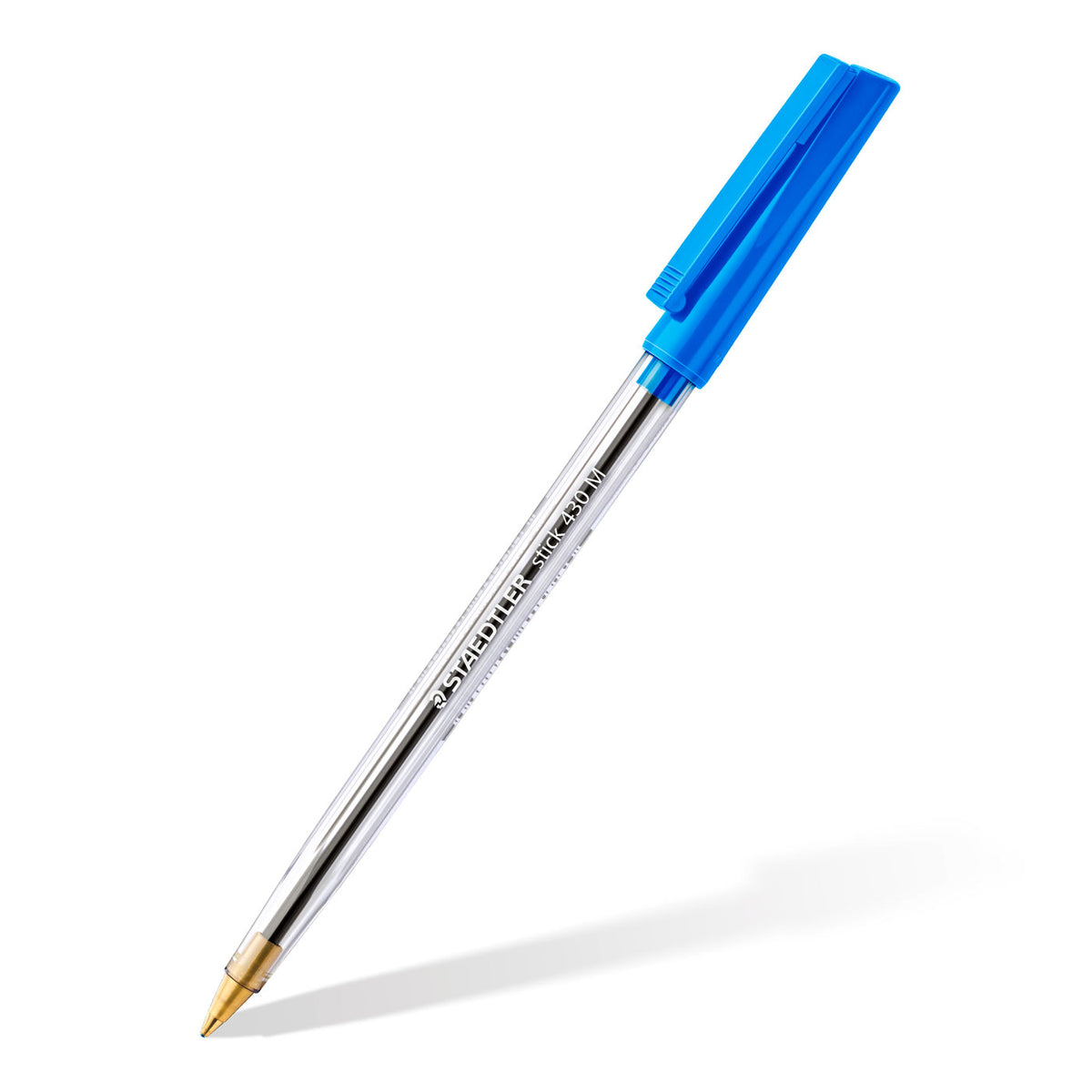STAEDTLER Stick 430M Balpen – 0,5 Mm Medium Punt, Set Van 10 In Envelopverpakking – Zwarte, Blauwe, Rode En Groene Inkt