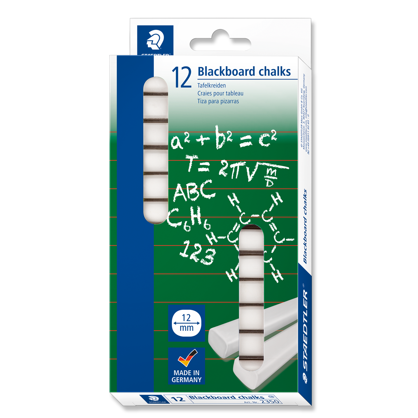 Staedtler Blackboard Chalk White Pack 12
