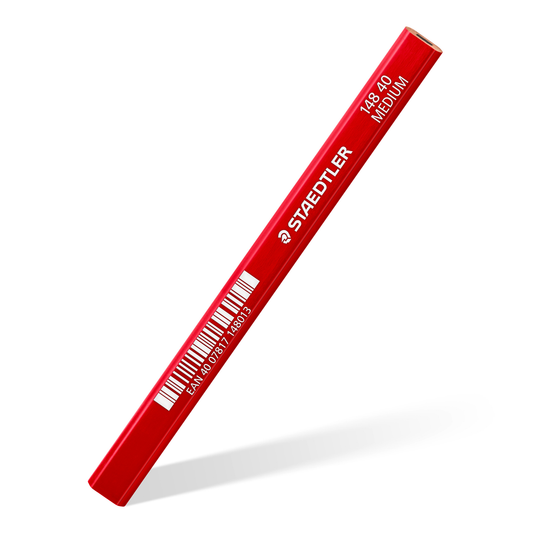 Staedtler Carpenters Pencil 148 Oval Hexagonal Medium Red