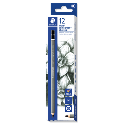 Staedtler Charcoal Pencil Mars Lumograph Medium Box of 12