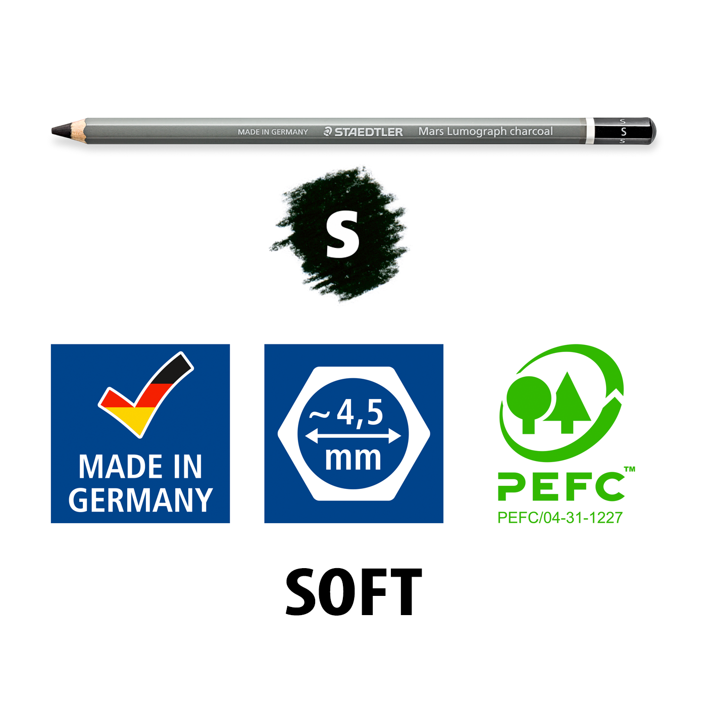 Staedtler Charcoal Pencil Mars Lumograph Soft