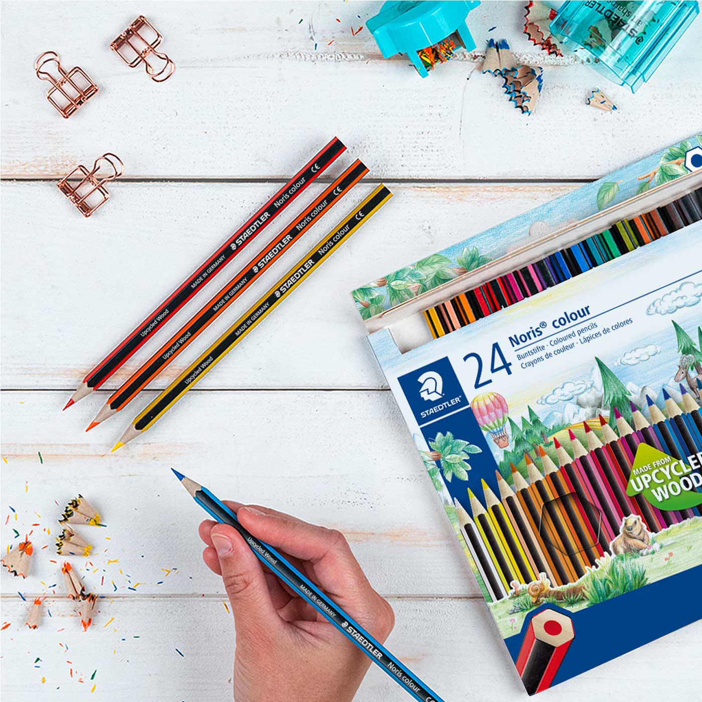 Staedtler Colouring Pencils Upcycled Wood 185 C24 Noris Pack of 24