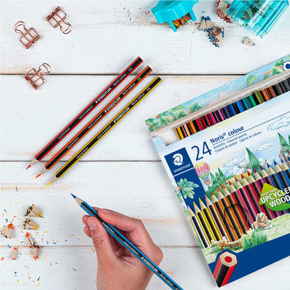 Staedtler Colouring Pencils Upcycled Wood 185 C24 Noris Pack of 24