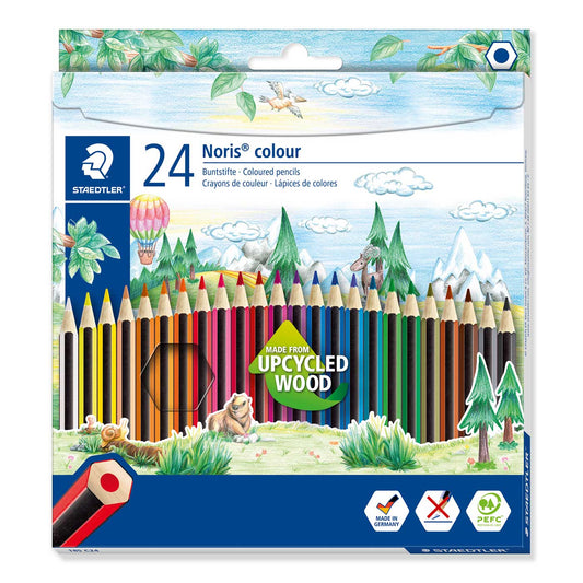 Staedtler Colouring Pencils Upcycled Wood 185 C24 Noris Pack of 24