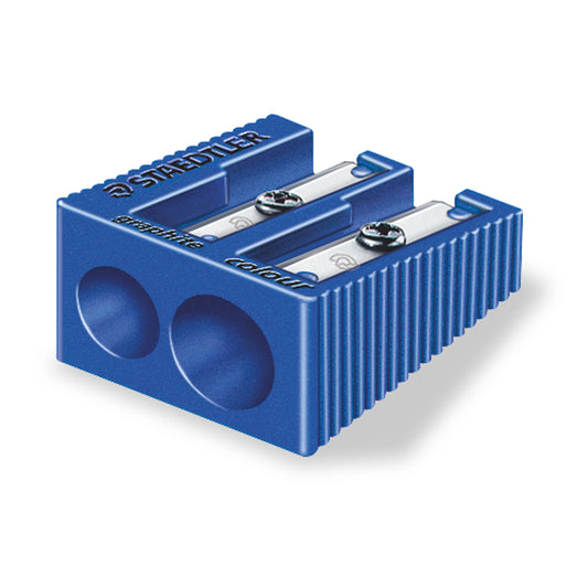 Staedtler Pencil Sharpener Plastic Double Hole - Blue