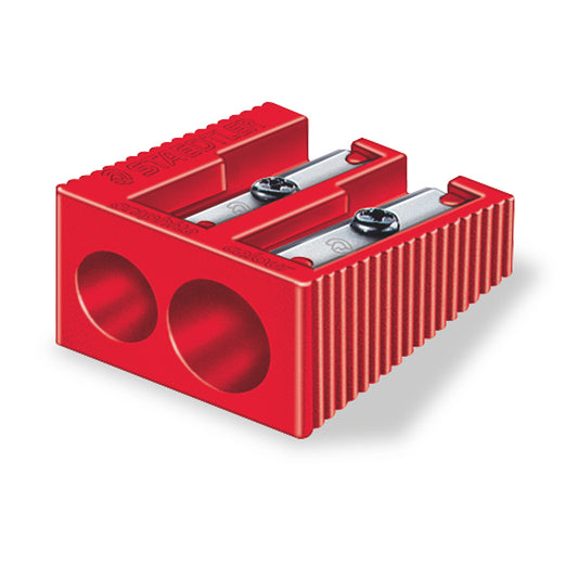 Staedtler Pencil Sharpener Plastic Double Hole - Red