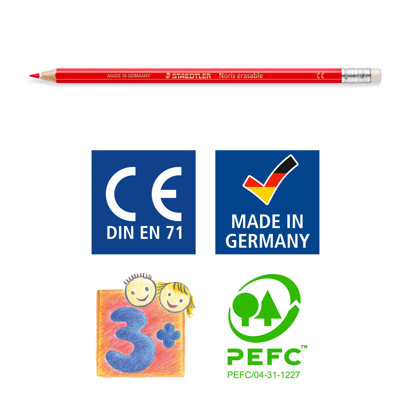 Staedtler Erasable Coloured Pencil with Eraser Tip Noris Club 24 Shades