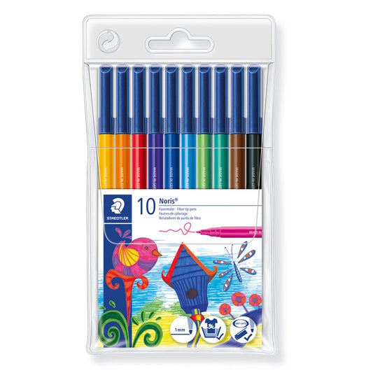 Staedtler Fibre Tip Felt Pens Noris Club 10 Shades