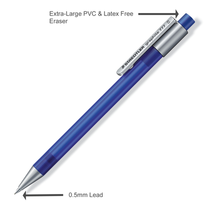 Staedtler Graphite Mechanical Pencil 777 With Eraser 0.5mm Blue