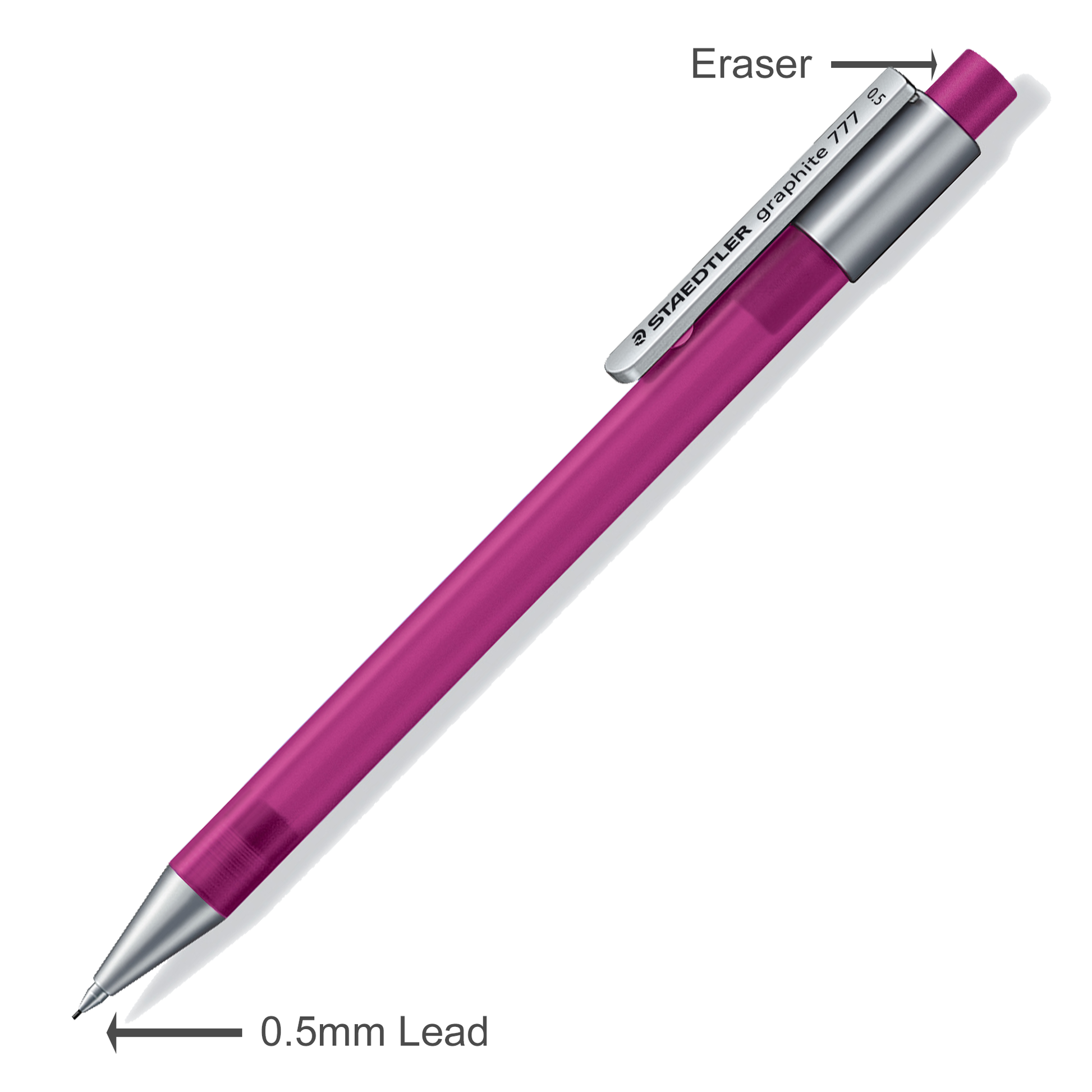 Staedtler Graphite Mechanical Pencil 777 With Eraser 0.5mm Magenta