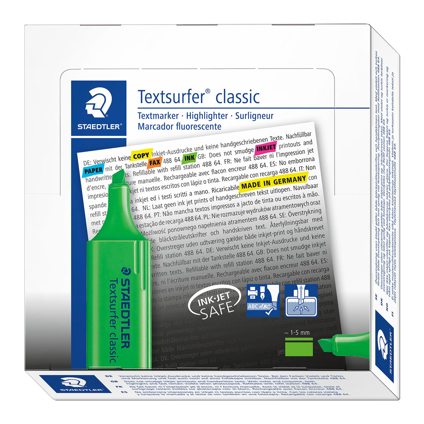 Staedtler Highlighter Textsurfer Classic Green Box of 10