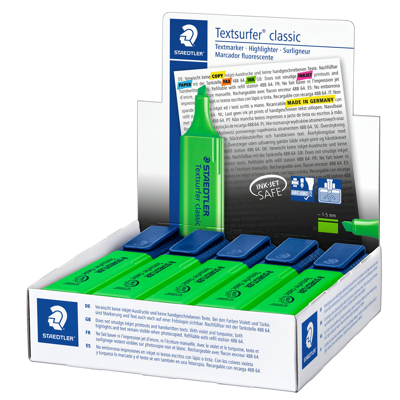 Staedtler Highlighter Textsurfer Classic Green Box of 10