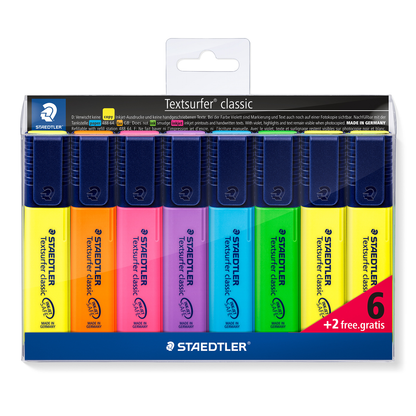 Staedtler Highlighter Textsurfer Classic Pack of 6 + 2 Free