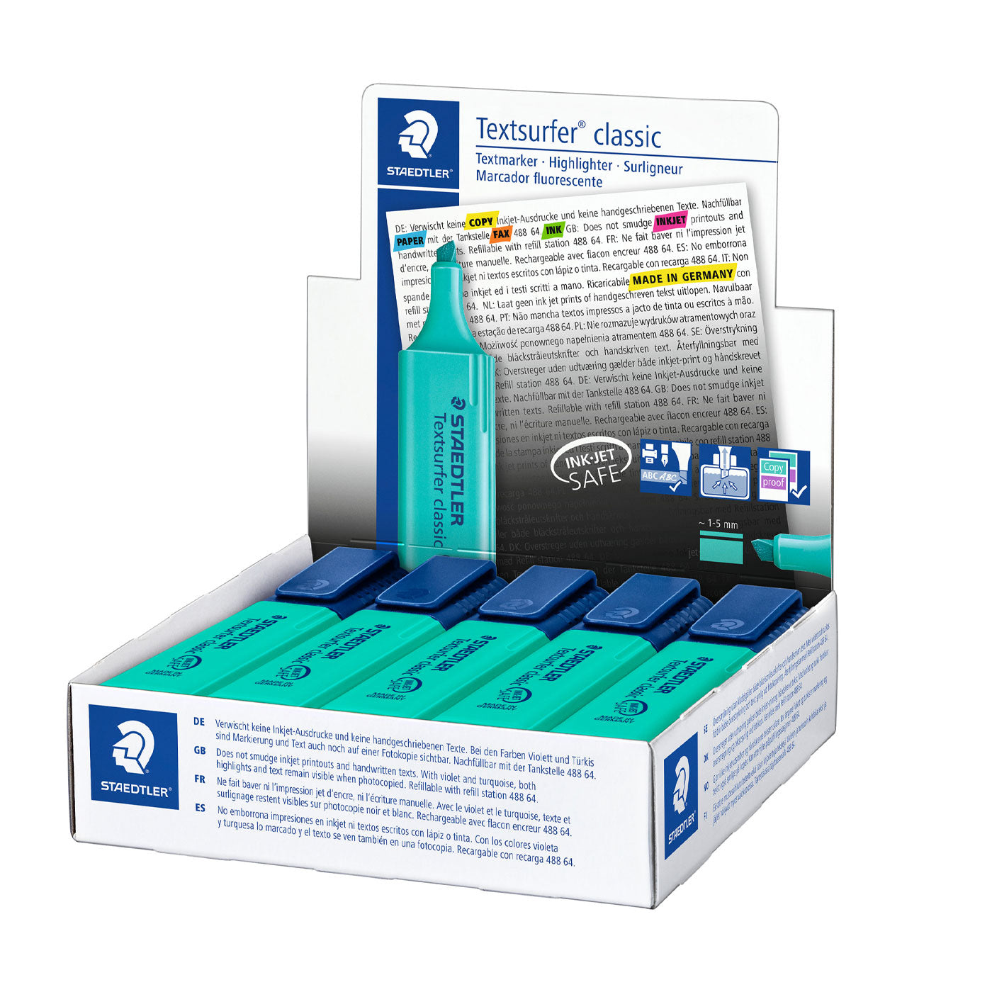 Staedtler Textsurfer Classic Highlighter Turquoise Display Box of 10