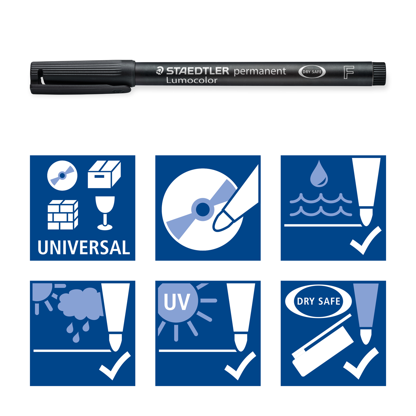 Staedtler Lumocolor Universal Permanent Pen Fine 0.6mm Black