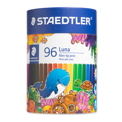 Staedtler Luna Fibre Felt Tip Markers Assorted Tub of 96