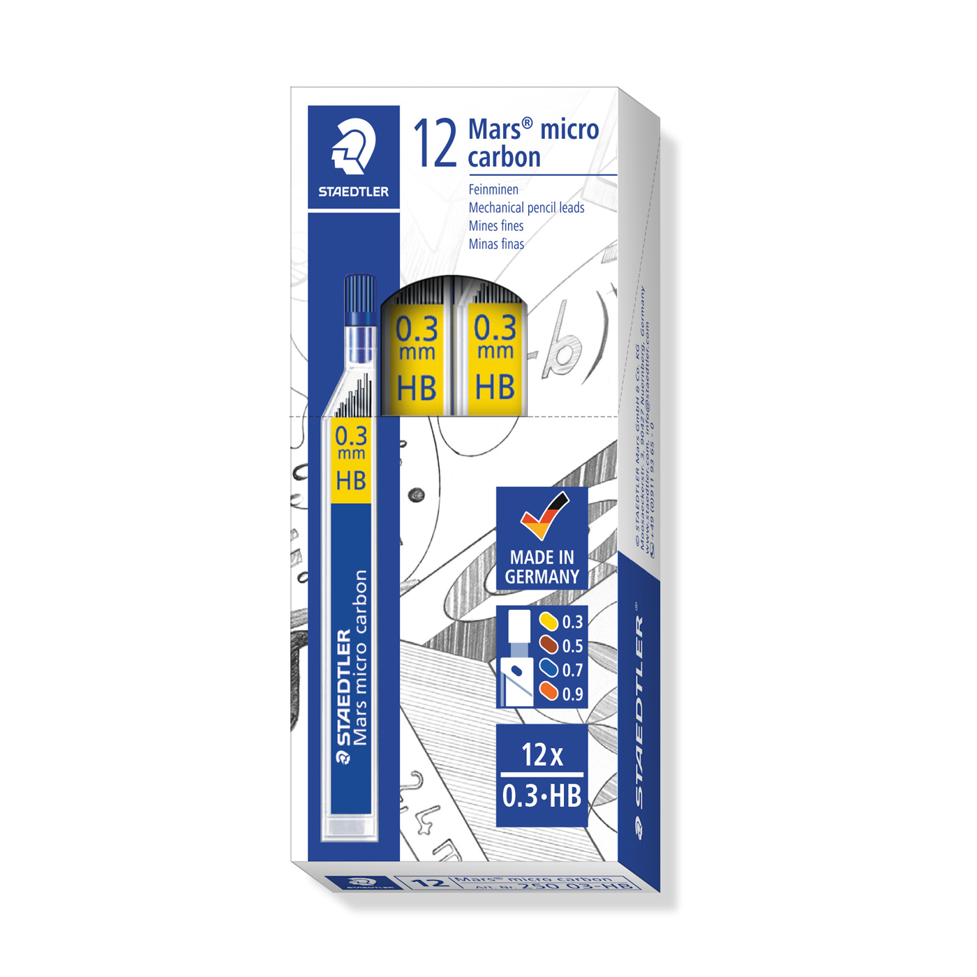 Staedtler Mechanical Pencil Leads Refill 0.3mm Mars Micro HB Box of 12