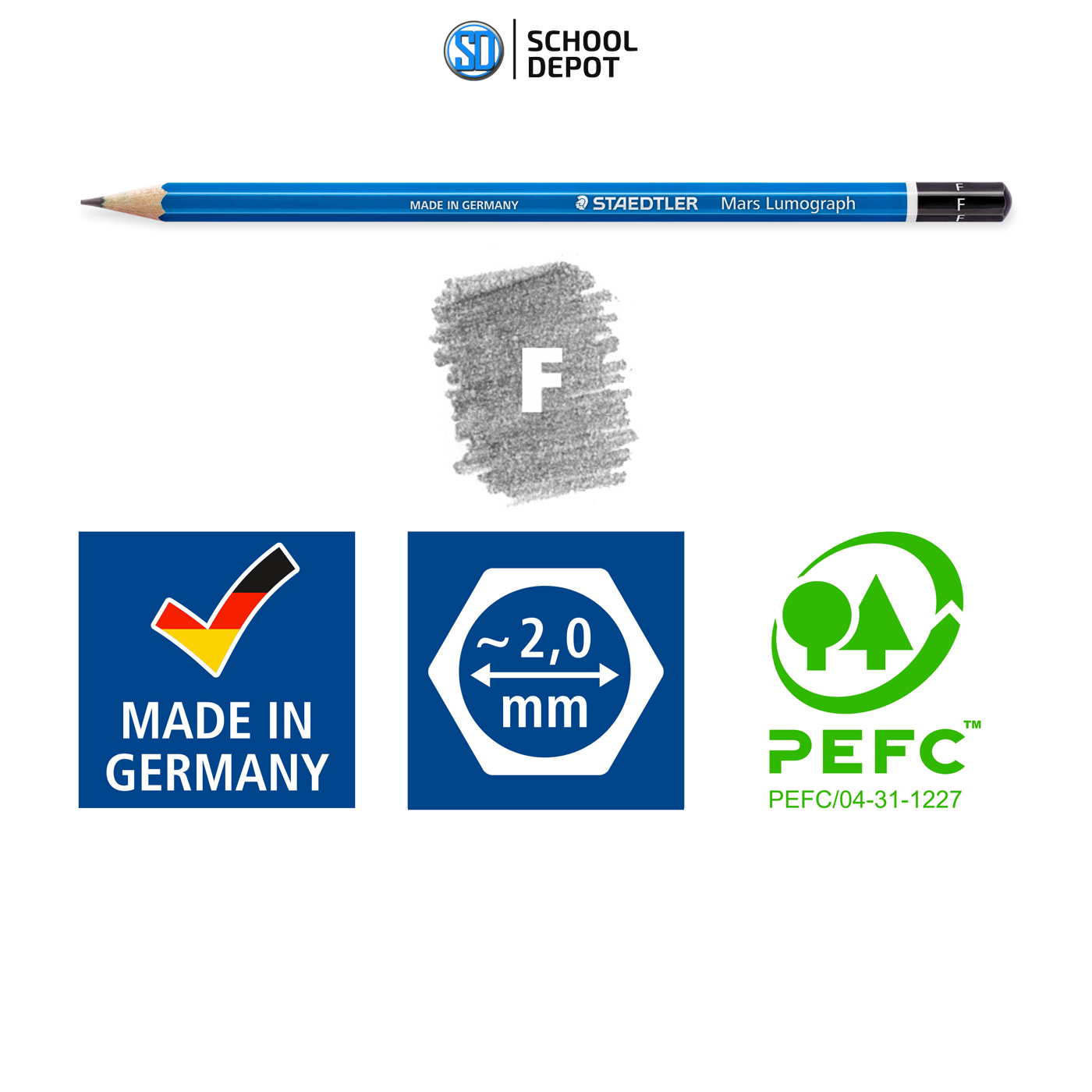 Staedtler Mars Lumograph Graphite Pencils F