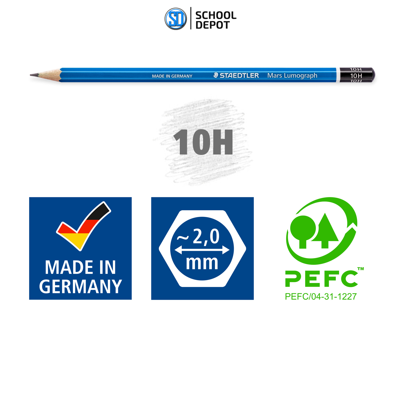 Staedtler Mars Lumograph Graphite Pencils 10H
