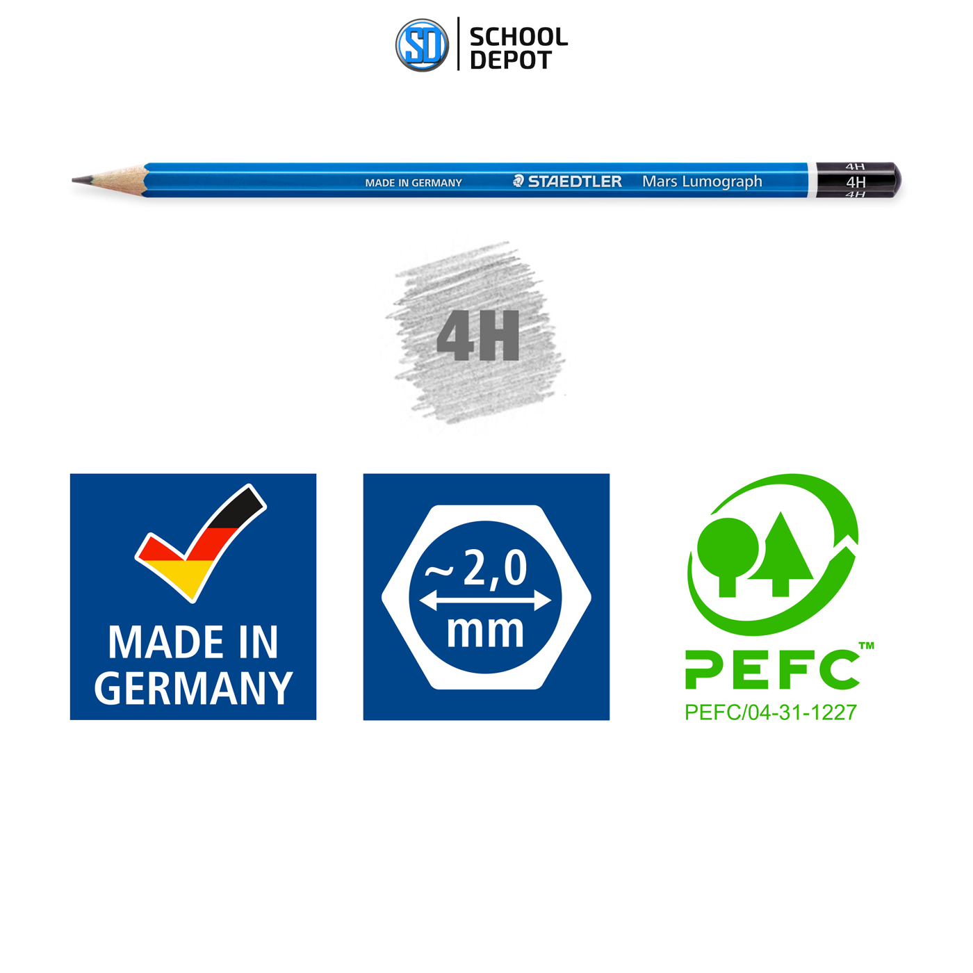 Staedtler Mars Lumograph Graphite Pencils 4H